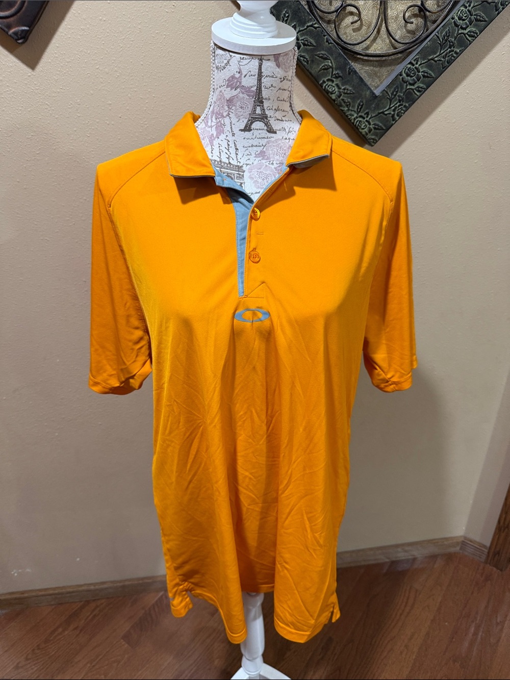 Oakley Men's Bright Orange Polo with Contrast Placket